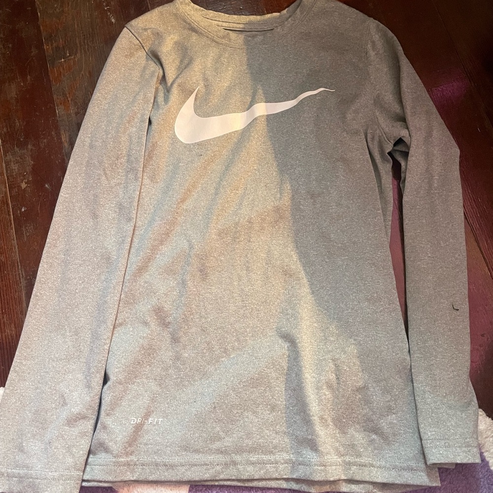 Youth Nike Gray Long Sleeve Tee